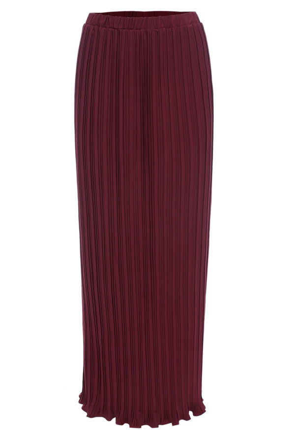 Chiffon Pleated Pencil Elastic Long Skirt