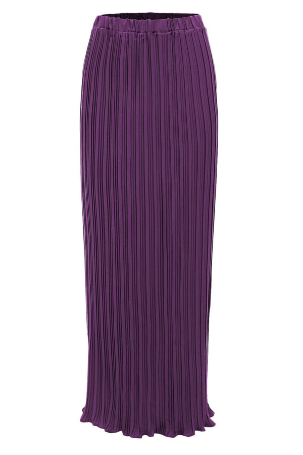Chiffon Pleated Pencil Elastic Long Skirt