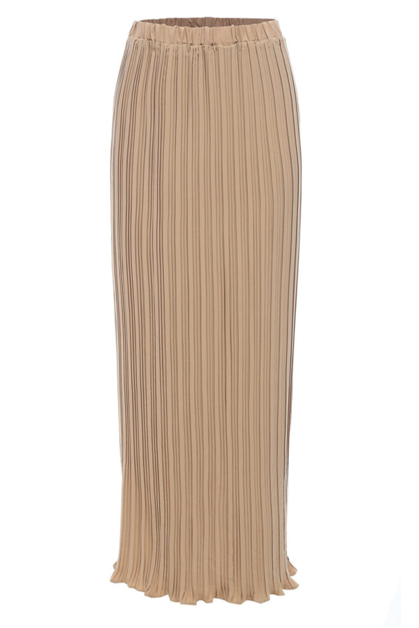 Chiffon Pleated Pencil Elastic Long Skirt