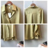 Solid Long Sleeves Satin Blouse