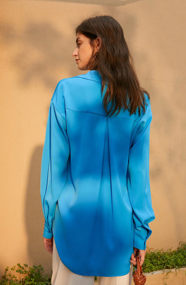Classic Loose-Fit Button Down Blouse - Image 2