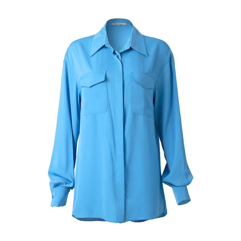 Classic Loose Fit Button Down Blouse 5