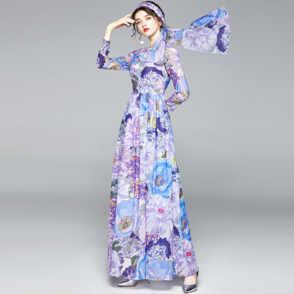  Floral Print Chiffon Summer Maxi Dress_2_Featured