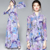  Floral Print Chiffon Summer Maxi Dress_3