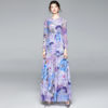  Floral Print Chiffon Summer Maxi Dress_4