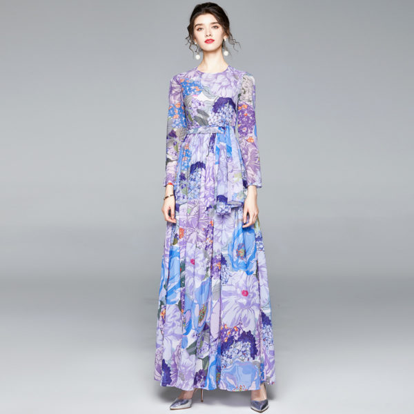 Floral Print Chiffon Summer Maxi Dress – after MODA