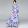  Floral Print Chiffon Summer Maxi Dress_5