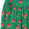 Floral Print Lantern Sleeve Green Maxi Dress_2