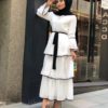Layered Ruffle Summer Dress_3_White