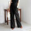 Linen Wide-Leg Wrap Tie Palazzo Pants_4