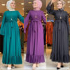 Scoop Neck Pleated Flare Dress_4