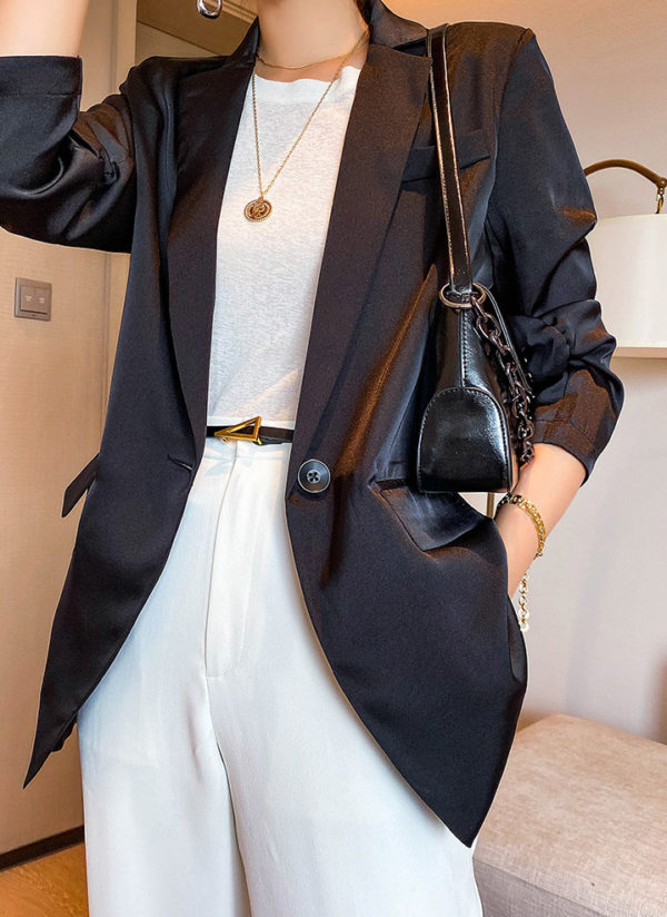 Silky Classic-Fit Blazer Jacket - Image 3