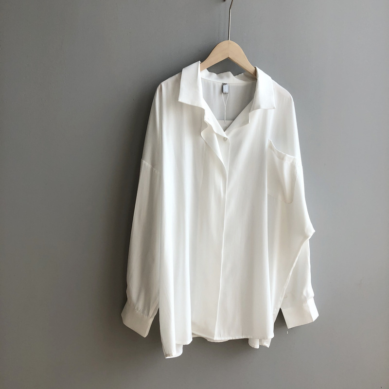 Spring Button Up Loose Long Sleeve Blouse | After Moda