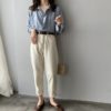 Spring Button Up Loose Long Sleeve Blouse_9