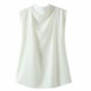 Vintage High Neck Sleeveless Blouse_2_White