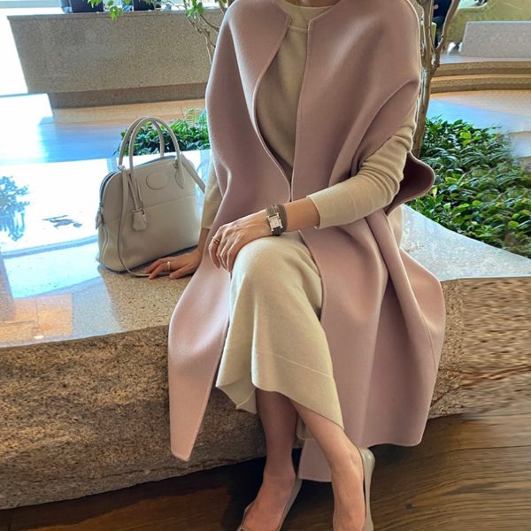 Autumn Sleeveless Cape Coat - Image 3