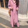 Women’s Basic Solid Loose Shirt Dress _3
