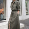 Ankle Length Linen Dress_1