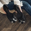 Elegant Frosted Chunky Jelly Heels for Women 8_Black