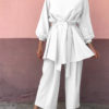 Elegant Modest Two Piece Top and Pants Set