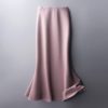 High Waist Solid Satin Skirt_2_Pink