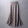 High Waist Solid Satin Skirt_5_Grey