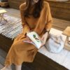 Korean Style Linen Shirt Dress-3