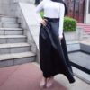 Long Pleated Elegant Maxi Skirt with Bow