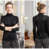 Long Sleeve Silky Turtleneck Blouse_19