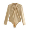 O Neck Long Sleeve Body Suit_1_Khaki_Featured