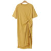Plus Size Casual Long Midi Shirt Dress_ 1_Yellow