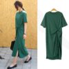 Plus Size Casual Long Midi Shirt Dress_ 3_Green