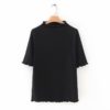 Plus Size High Neck Basic Top_1_Black