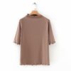 Plus Size High Neck Basic Top_4_Khaki_featured