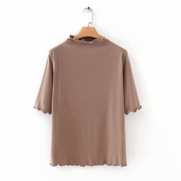 Plus Size High Neck Basic Top_4_Khaki_featured