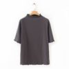 Plus Size High Neck Basic Top_5_Grey