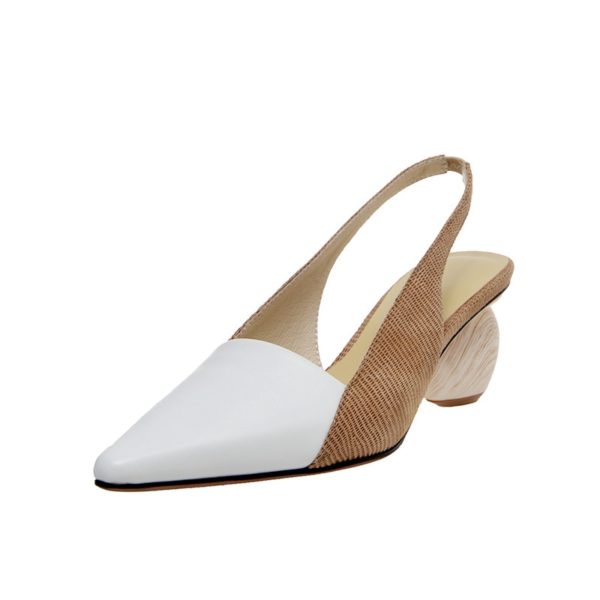 Pointed Toe Wooden Heel Shoes - Image 5