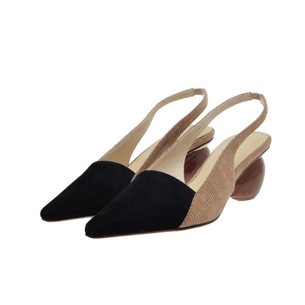 Pointed Toe Wooden Heel Shoes - Image 14