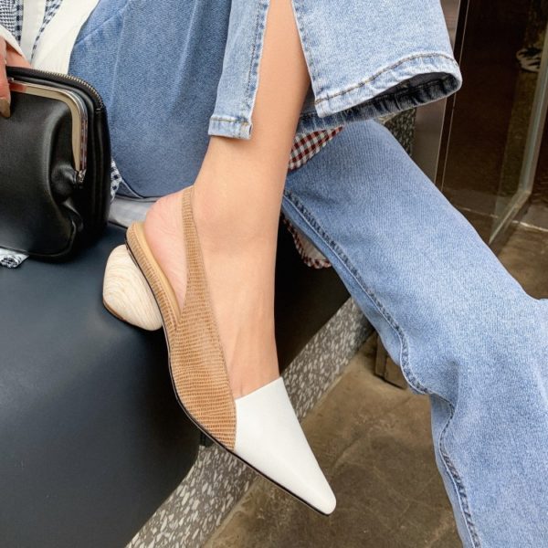 Pointed Toe Wooden Heel Shoes - Image 8