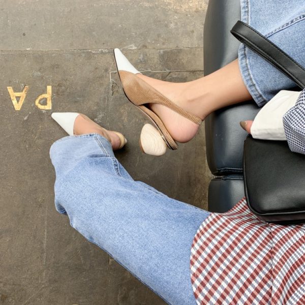 Pointed Toe Wooden Heel Shoes - Image 12