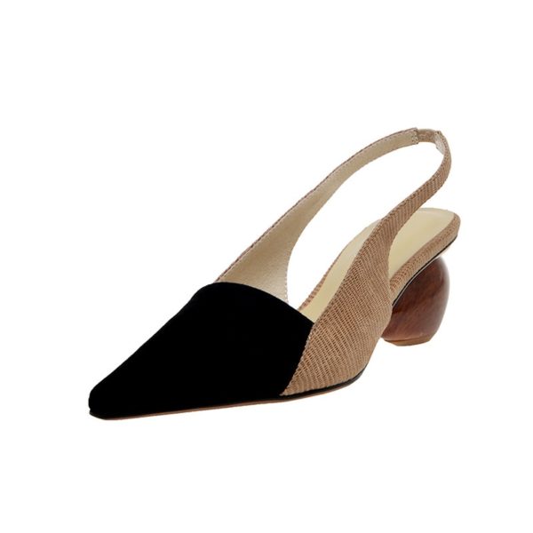 Pointed Toe Wooden Heel Shoes - Image 6
