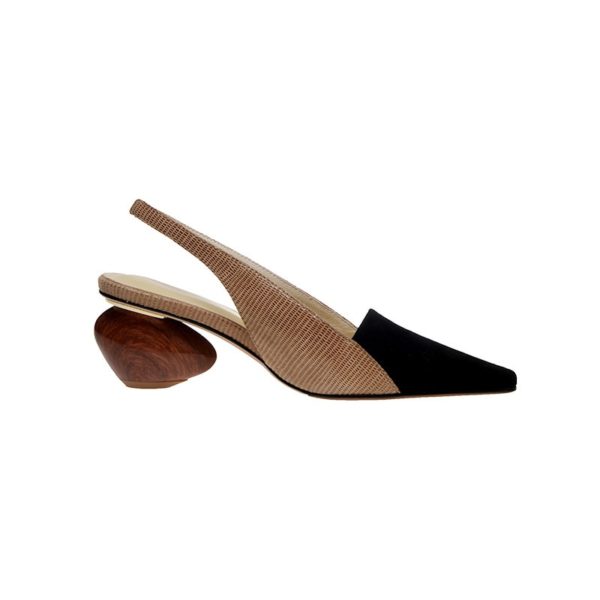 Pointed Toe Wooden Heel Shoes - Image 3
