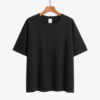 Round neck drop shoulder t-shirt_9_Black