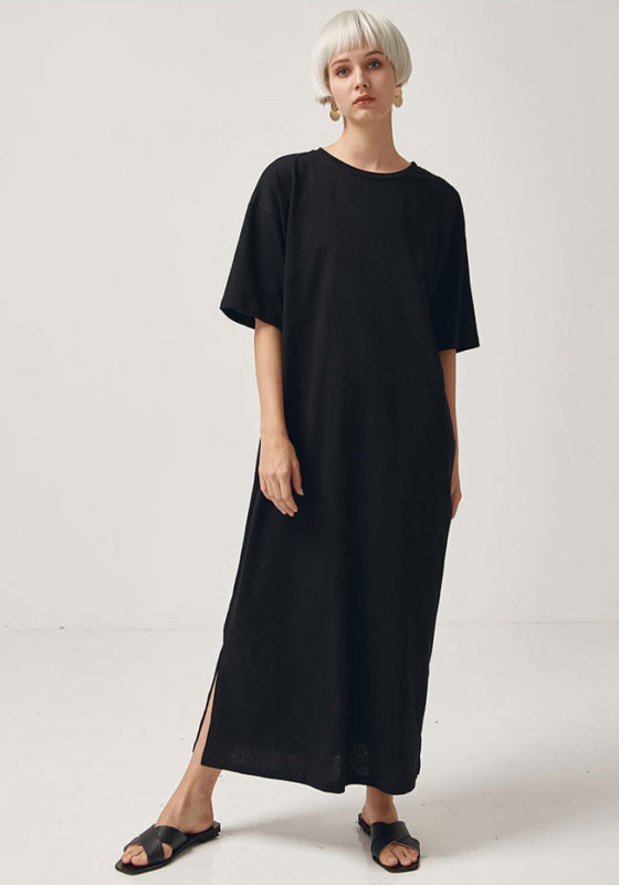 short sleeve maxi t shirt dress