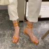Strappy Sandals with Medium Heels