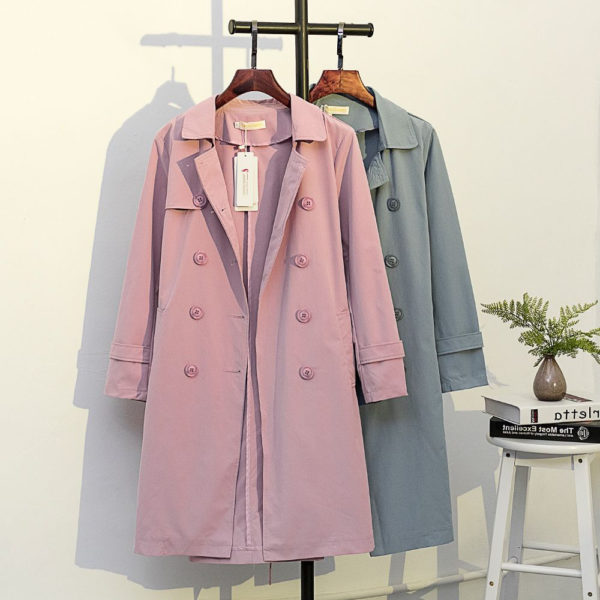 Womens Plus Size Pastel Trench Coat_1_Featured