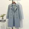Womens Plus Size Pastel Trench Coat_5_Blue