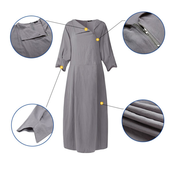 Asymmetrical Neck Midi Dress - Image 4