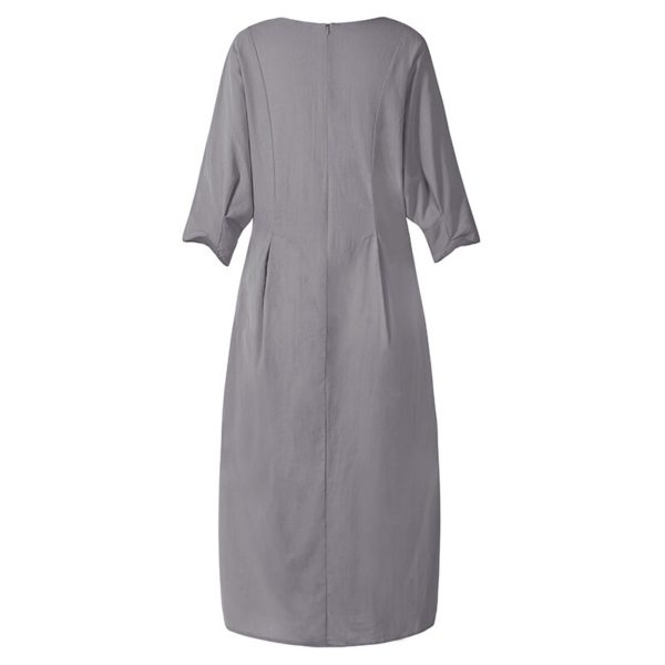 Asymmetrical Neck Midi Dress - Image 2