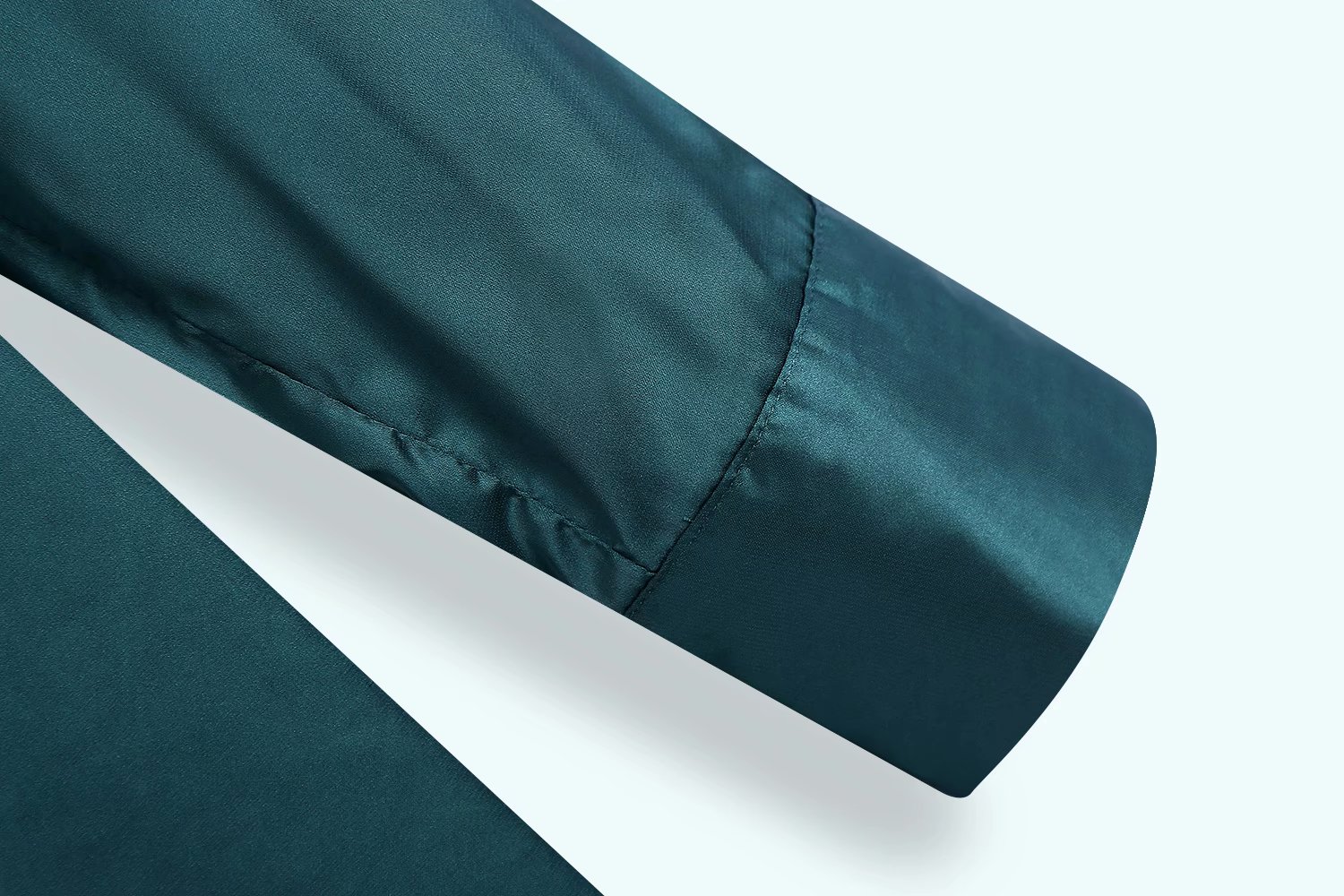 Emerald Green Satin Midi Long Sleeve Shirt Dress 7 featured